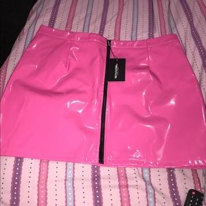 Pink Vinyl Skirt
